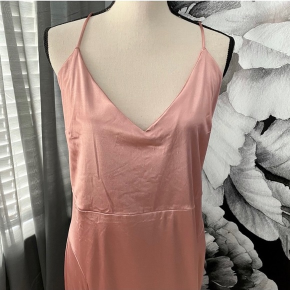 NWT H&M Satin Rose Quartz Prom Wedding Gown - Picture 5 of 10